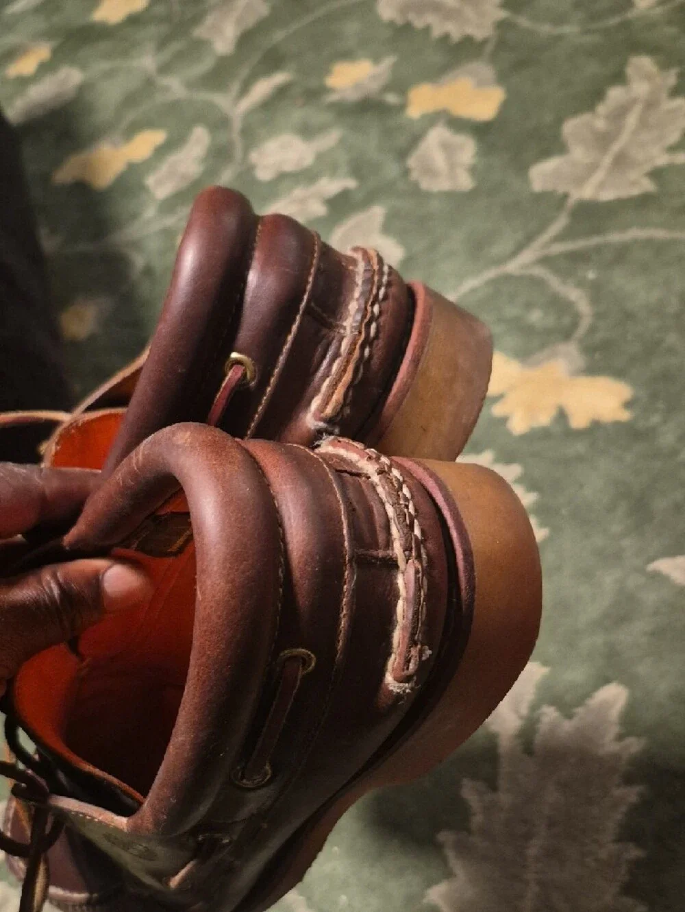 Timberland Dark Brown Leather Moc Toe Boat Shoes